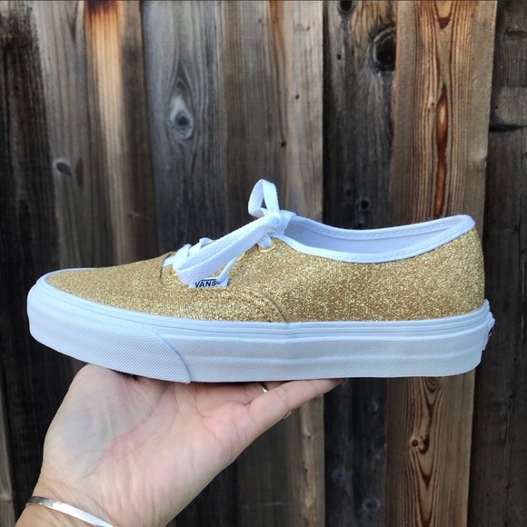 NWOT Vans Gold Glitter Women/Men sneakers. - Picture 3 of 8